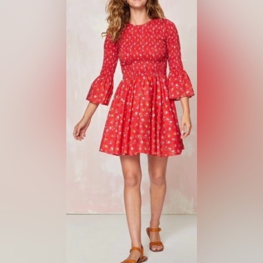Christy Dawn Farm to Closet Raena Mini Dress Crimson Garden Size XS